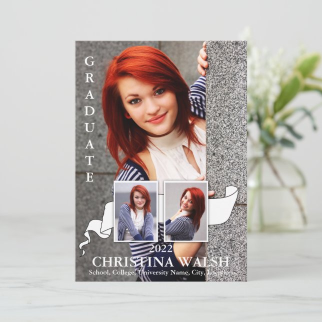 Convite Graduação de Fita Branca do Keepsasasak 3 (Em pé/Frente)