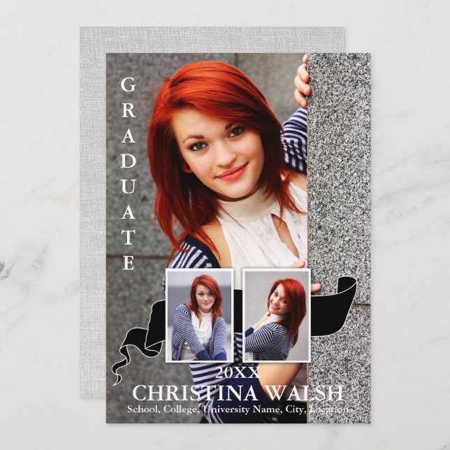 Convite Graduação de Fita Preta do Keepsasaac 3 (Frente/Verso)