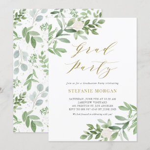 Convite Graduação de Flores Brancas e Greeney
