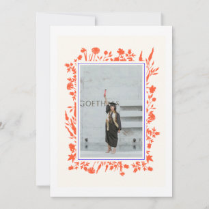 Convite Graduação de Foto Azul Laranja