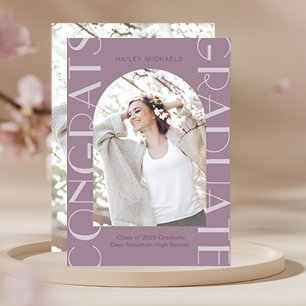 Convite Graduação de Foto Chic Plum 2