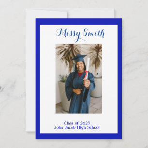 Convite Graduação de Foto, Classe de Azul 2023