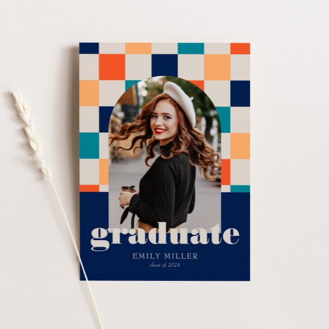 Convite Graduação de Foto Clássica do Arch Verificado Retr (Criador carregado)