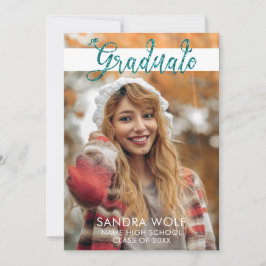 Convite Graduação de Foto com Script de Leitura Moderna