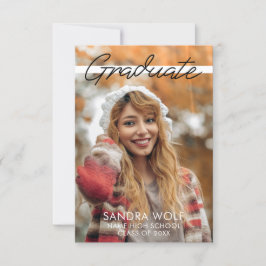 Convite Graduação de Foto com Script Manuscrito Moderno