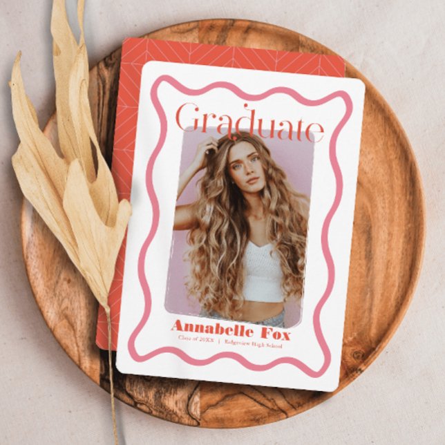 Convite Graduação de Foto da Tendy Frame Rosa (Criador carregado)