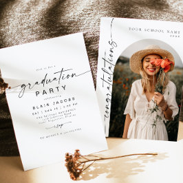 Convite Graduação de Foto de Arco Mínimo do BLAIR