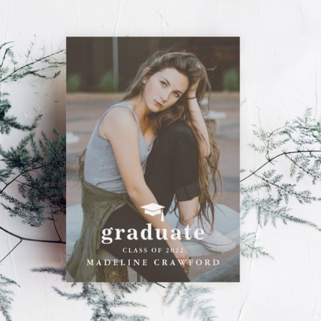 Convite Graduação de Foto de Boné Simples (Criador carregado)