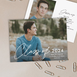 Convite Graduação de Foto de Classe de Graduação de Script