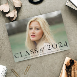 Convite Graduação de Foto de Classe de Graduação Elegante