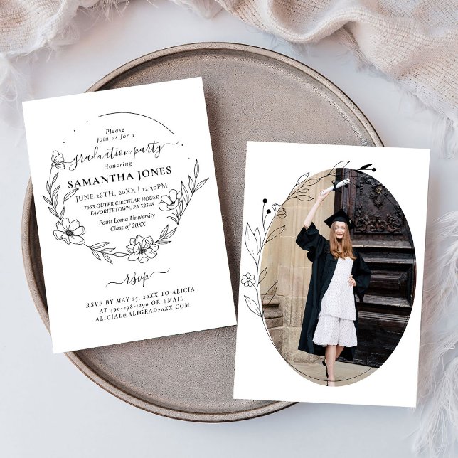 Convite Graduação de Foto de Folhagem Mínima de Tendy (Criador carregado)