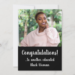 Convite Graduação de Foto de Outra Mulher Negra Educada