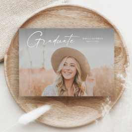 Convite Graduação de Foto do Formando de Script Moderno