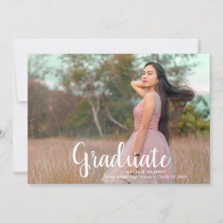 Convite Graduação de Foto do Formando Moderno de Script Br