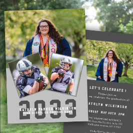 Convite Graduação de Foto do Script 4 Moderno em negrito d