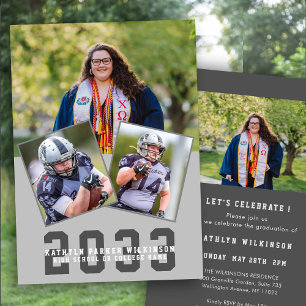 Convite Graduação de Foto do Script 4 Moderno em negrito d