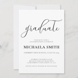 Convite Graduação de Foto do Segundo grau de Script Elegan