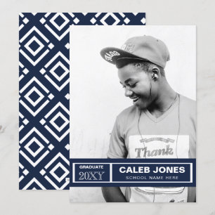 Convite Graduação de Foto Elegante de Na moda Moderno Clás