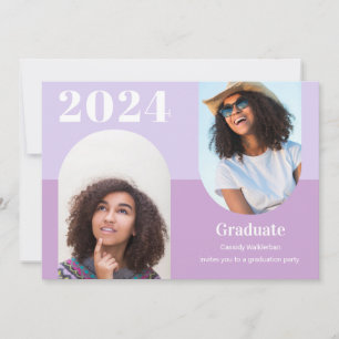 Convite Graduação de Foto em Arco Roxo Moderno