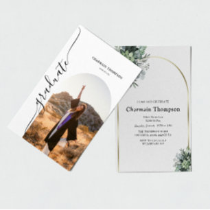 Convite Graduação de Foto em Arco Simples Moderno