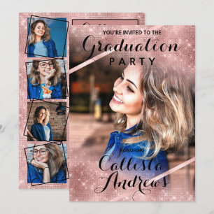 Convite Graduação de Foto em Cantos das Sequências de Larg