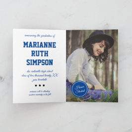 Convite Graduação de Foto em Círculos Azuis