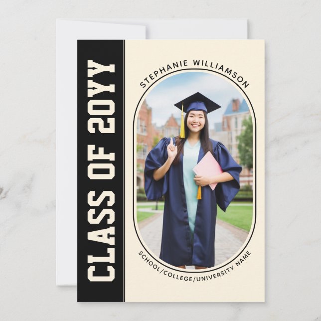 Convite Graduação de Foto em Formando Moderno e Minimalist (Verso)