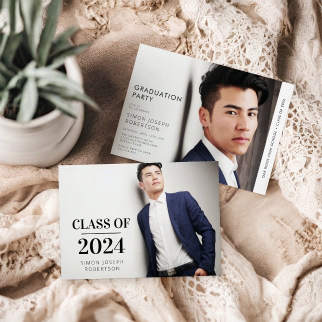 Convite Graduação de Foto em Tendência Moderna (Criador carregado)