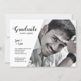 Convite Graduação de Foto Personalizada Moderna em Masculi