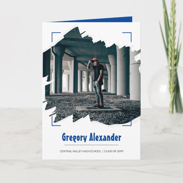 Convite Graduação de Foto por Abstrato Brushsalvaguardar A (Frente)