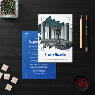 Convite Graduação de Foto por Abstrato Brushsalvaguardar A