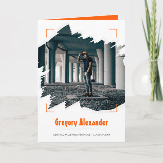 Convite Graduação de Foto por Abstrato Brushsalvaguardar E