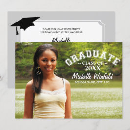 Convite Graduação de Foto por Sobreposição de Texto Modern