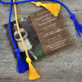 Convite Graduação de Foto Rustic Barnwood