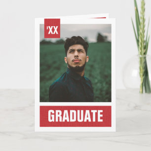 Convite Graduação de Foto Texturizada Moderna Vermelha