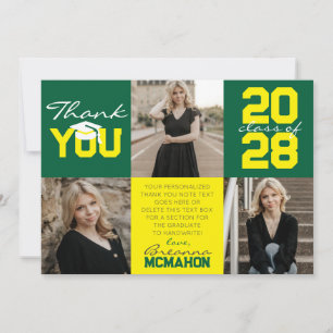 Convite Graduação de Foto Verde e Amarelo 3 Obrigado