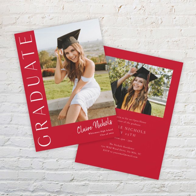 Convite Graduação de Foto Vertical Moderna (Criador carregado)