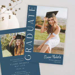 Convite Graduação de Foto Vertical Moderna