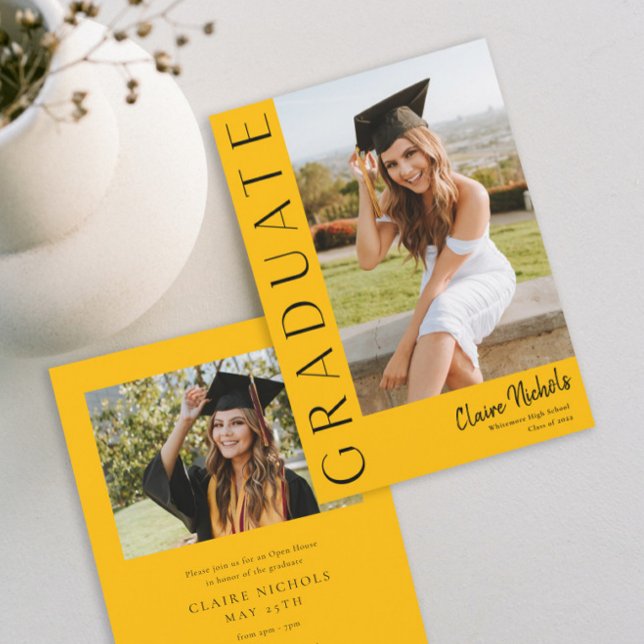 Convite Graduação de Foto Vertical Moderna (Criador carregado)