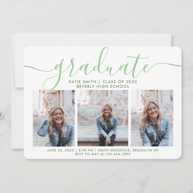 Convite Graduação de Fotografia com Caliigraphy 3 de Scrip (Frente)