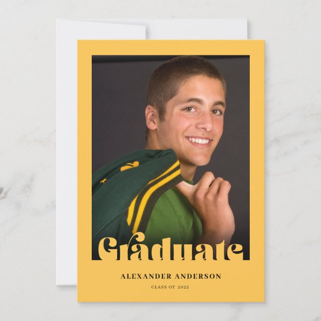 Convite Graduação de Fotografia com Tipografia Retroativa  (Frente)