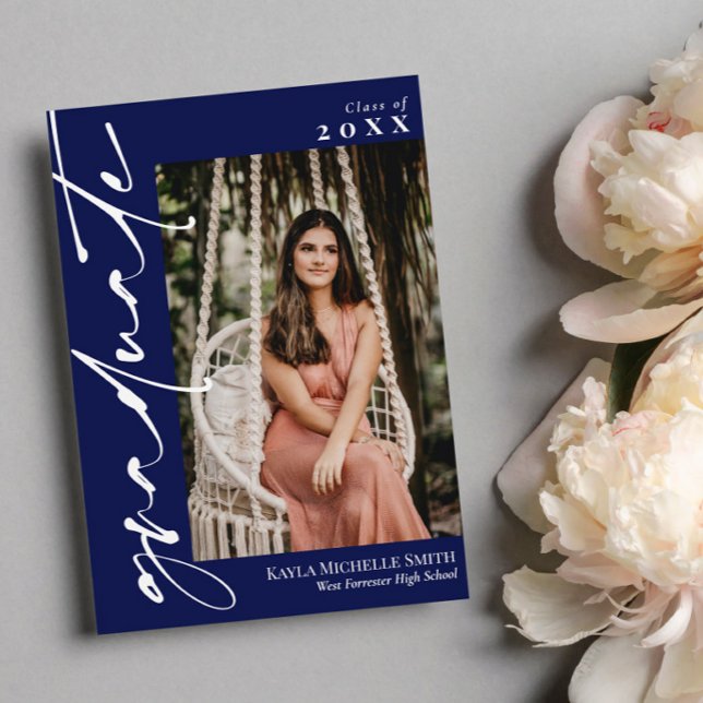 Convite Graduação de Fotografia da Caligrafia Branca marin (Criador carregado)