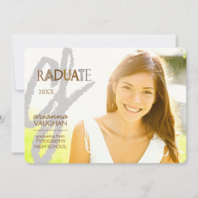 Convite Graduação de Fotografia em Tipografia Chic (Frente)