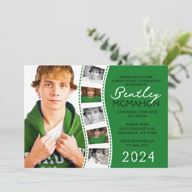 Convite Graduação de Fotografias da Faixa de Arquivos 6 Ex (Em pé/Frente)