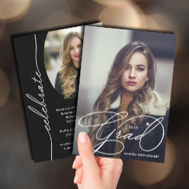 Convite Graduação de Fotografias de Script de Formando Ele