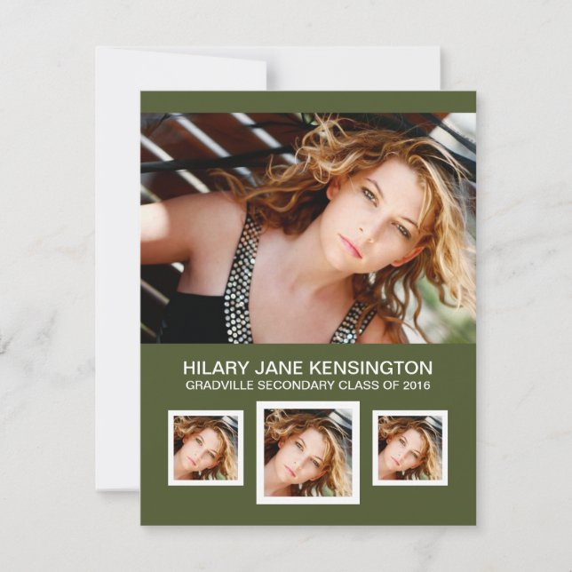 Convite Graduação de fotos a qualquer cor (Frente)