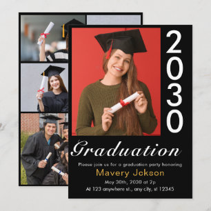 Convite Graduação de Fotos Casuais Moderna e Simples