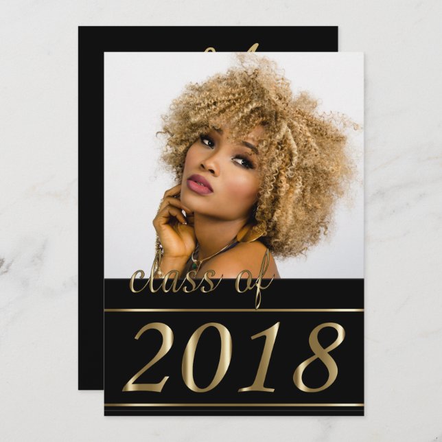 Convite Graduação de Fotos Clássica - 2018 (Frente/Verso)