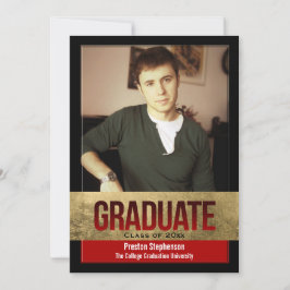 Convite Graduação de Fotos com Efeito de Bloco de Folha Ou