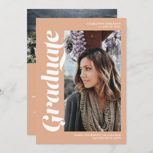 Convite Graduação de fotos com script de formando de salmã